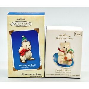 Hallmark Keepsake Snowshoe and Tuxedo Taxi Downhill Thrills Penguin Polar Bear‎